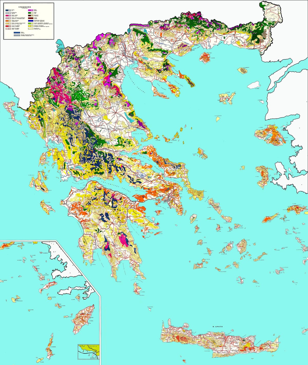 Hellas bossen kaart