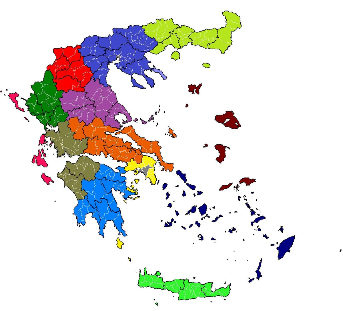 Hellas gemeenten kaart
