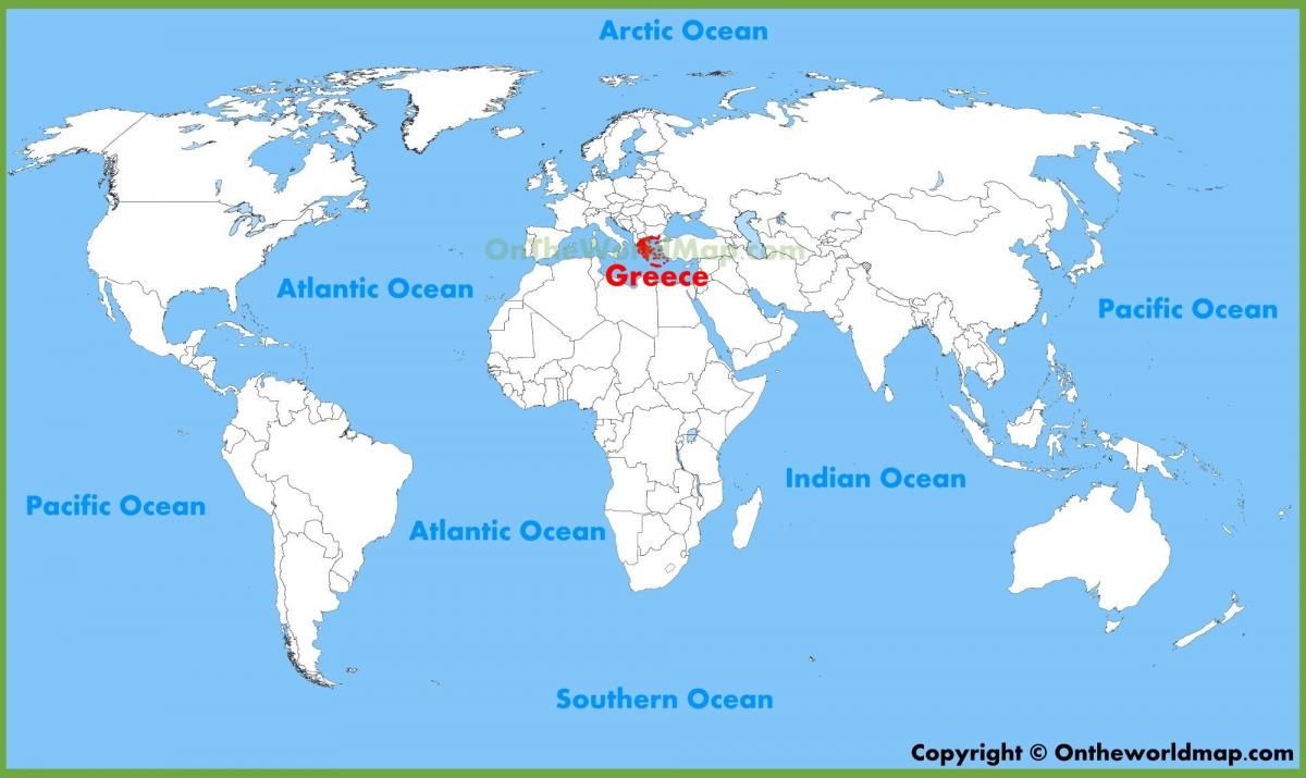 Griekenland op de kaart van de wereld