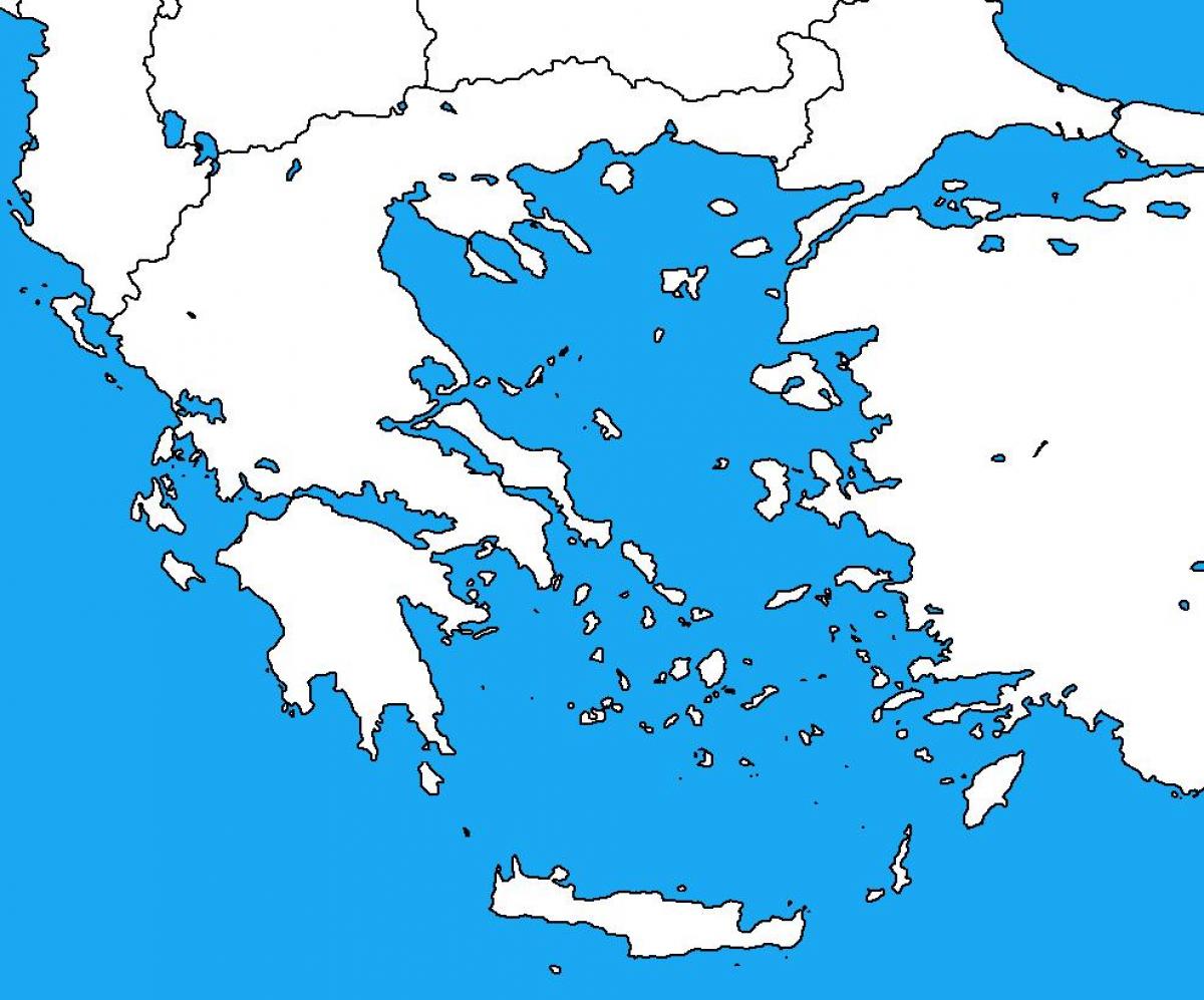 Hellas Blanco Kaart Kaart Van Griekenland Leeg Zuid Europa Europa   Hellas Lege Kaart 