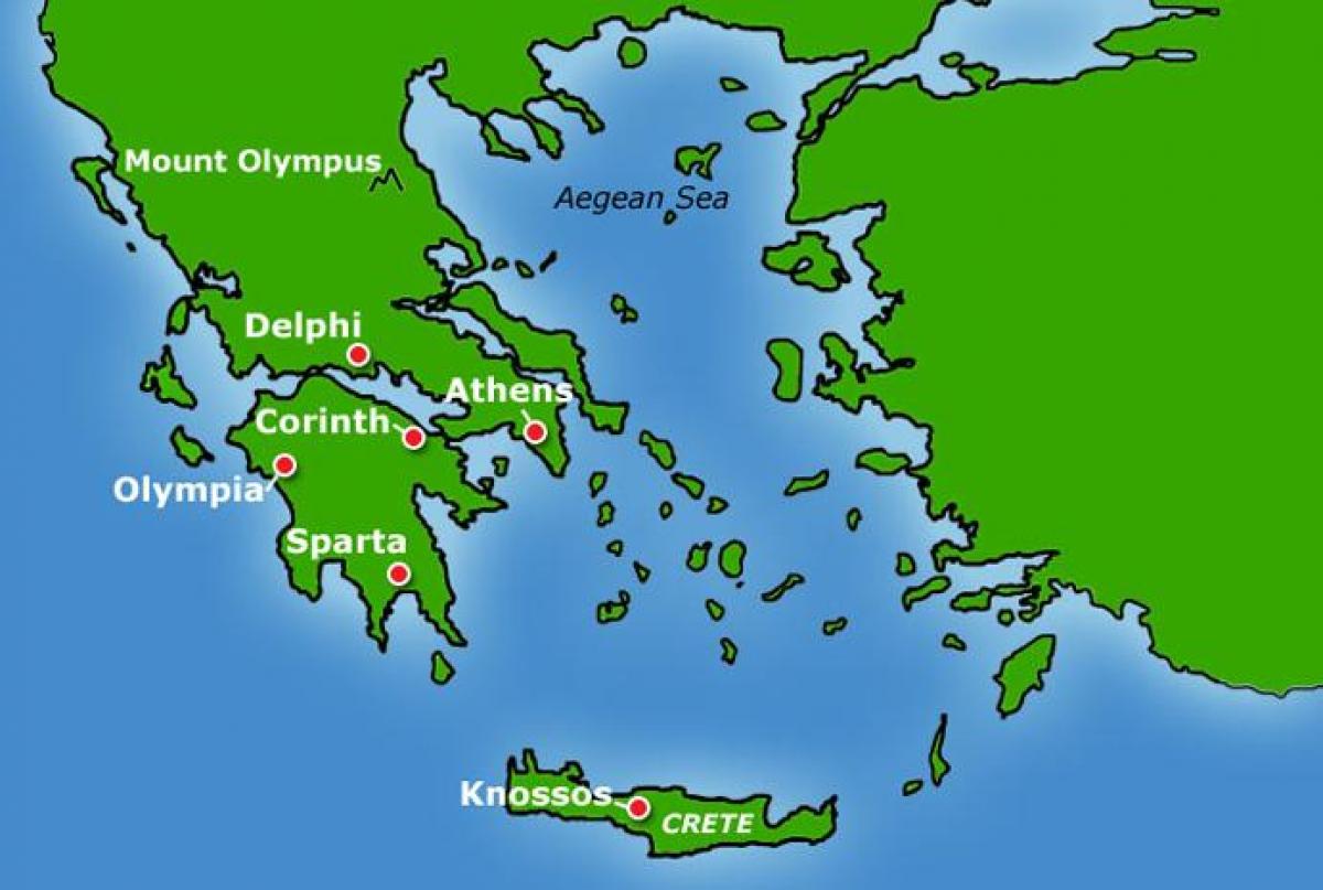 Het oude Griekenland kaart ks2 Kaart van het oude Griekenland ks2