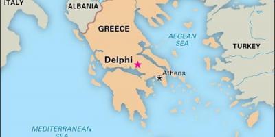Kaart van Delphi Griekenland