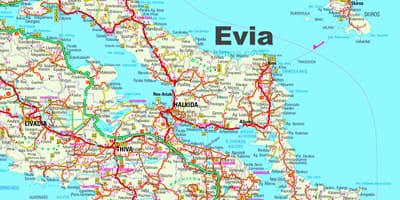 Kaart Evia Griekenland