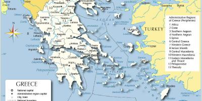 Kaart van Griekenland en de omliggende landen