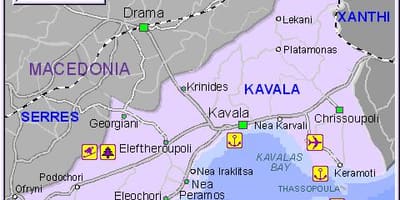 Kaart Griekenland Kavala