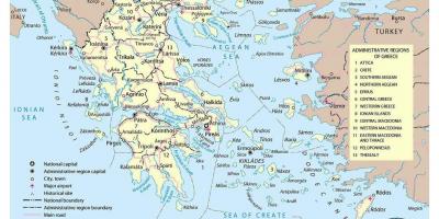 Kaart van Griekenland luchthavens