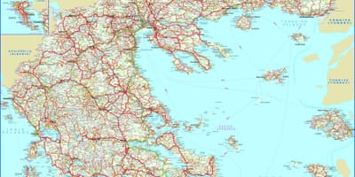 Road kaart van Griekenland
