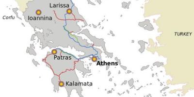 Hellas transporten kaart