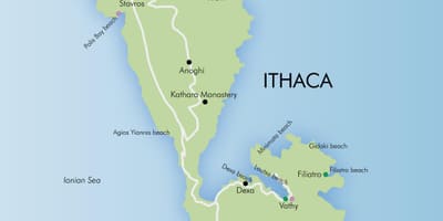 Kaart van Ithaca Griekenland
