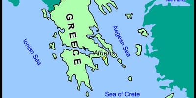 Kaart van Kreta en Griekenland