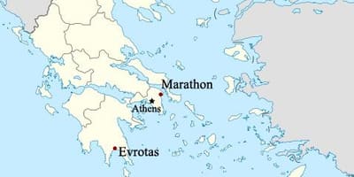Kaart van de Marathon Griekenland