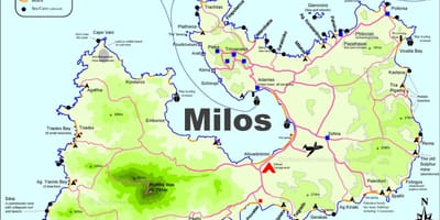 Kaart van milos, Griekenland