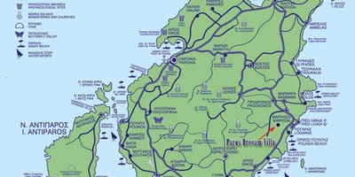 Kaart Paros Griekenland