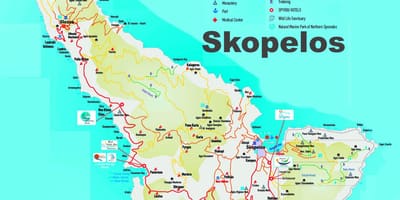 Skopelos kaart griekse eilanden