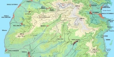Kaart Thassos-Griekenland