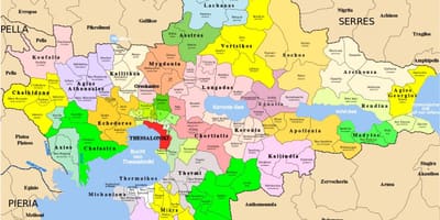 Kaart Van Thessaloniki Griekenland